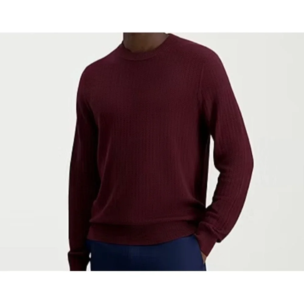 Haggar Easy Care NEW Mens Pullover Sweater XXL Herringbone Knit Long Sleeve